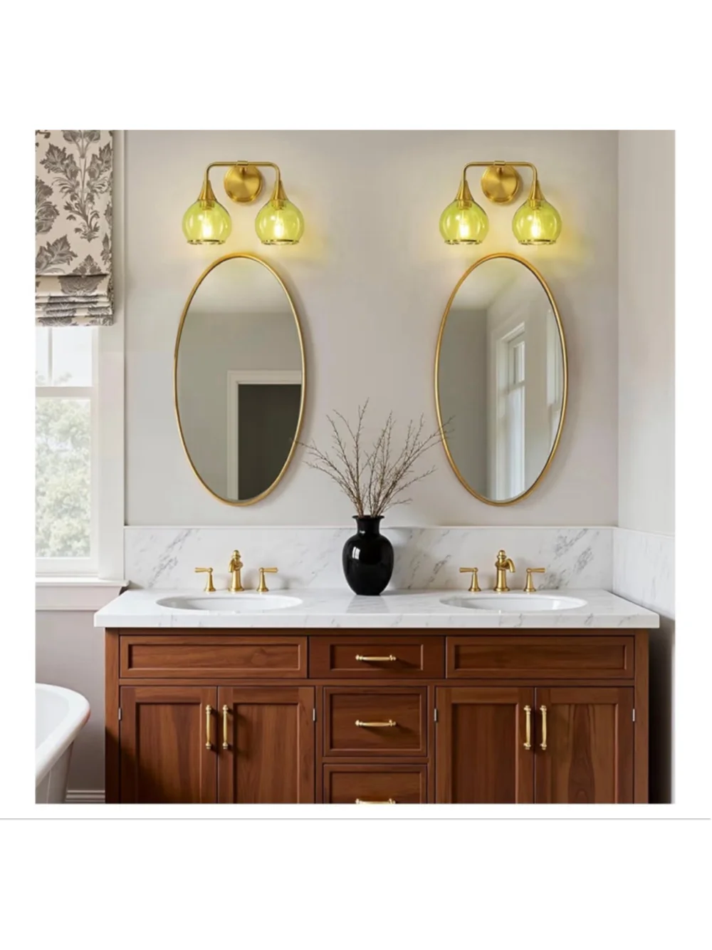 NEW Brushed Gold Bathroom Vanity Light 2-Lights Bathroom Light Fixtures